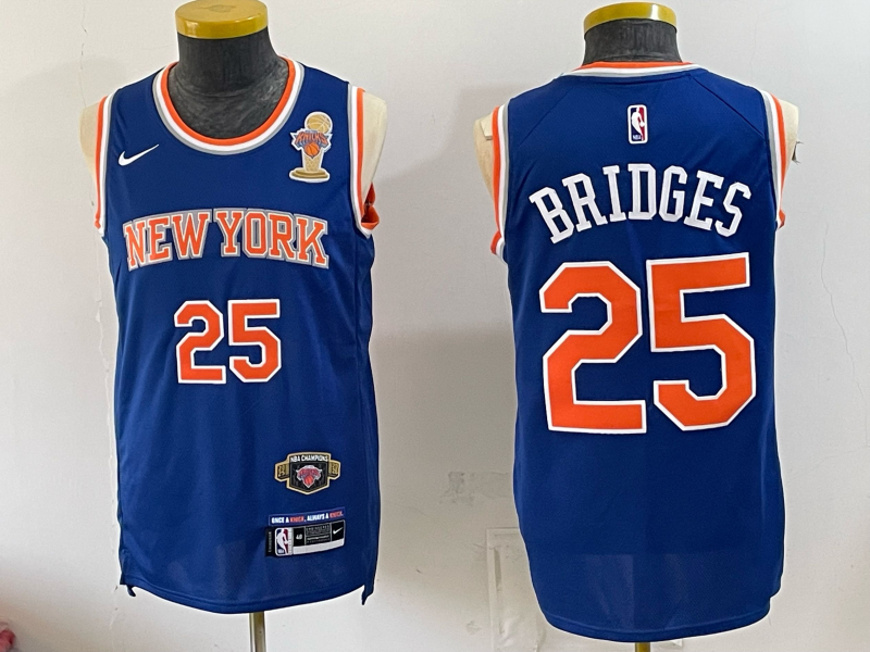 Men New York Knicks #25 Bridges blue 2026 Nike NBA jersey 0722024->new york knicks->NBA Jersey